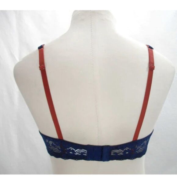 Gilligan O'Malley Unlined Semi Sheer Lace Balconette Underwire Bra 34A Nighttime - Picture 5 of 8